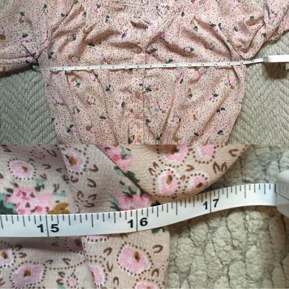 Blush Floral Boho  Mini Dress w/ Sleeves. - Picture 5 of 8